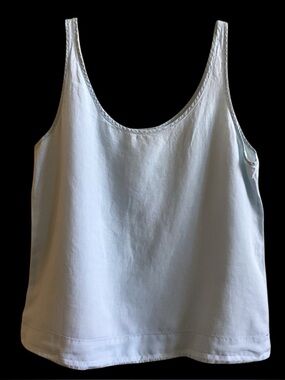 Eileen Fisher Light Blue Scoop Neck Linen Tank Top Size L